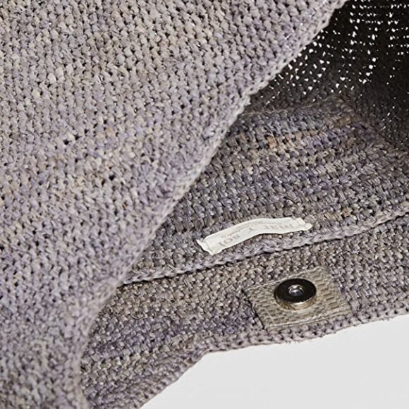 NWT Mar Y Sol Dove Gray Augusta Woven Raffia Shoulder Bag Tote Beach Bag - Picture 7 of 8